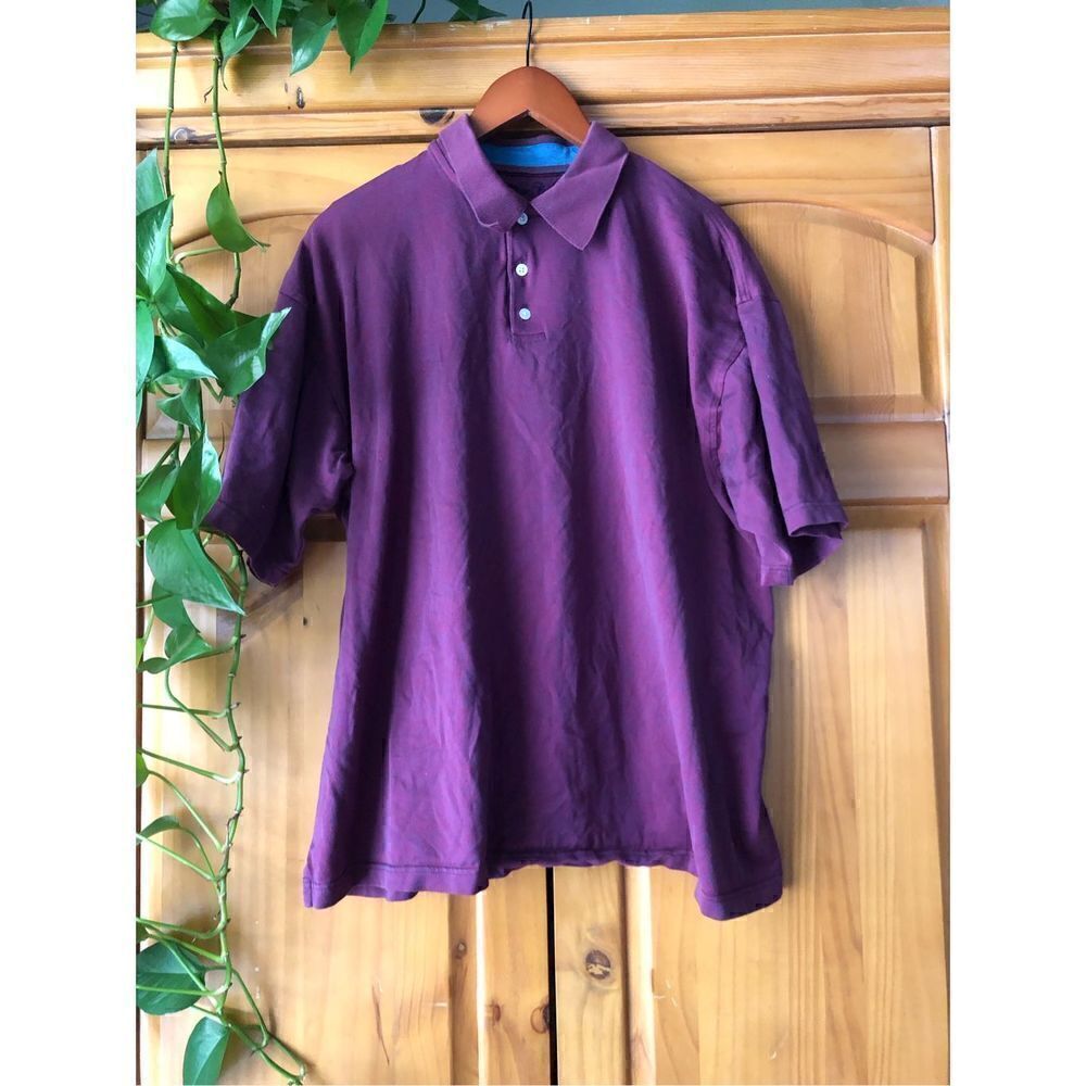 Alan Flusser Purple 100% Cotton Polo Shirt